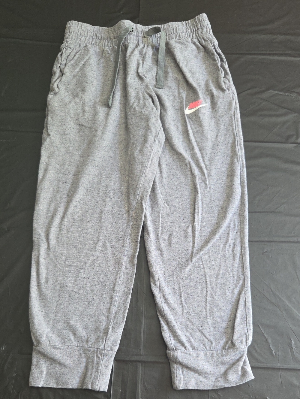 Nike Kids Heather Gray Joggers with Pink Swoosh
